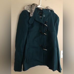 NWT  PATRIZIA PEPE Firenza Mineral Blue Wool Coat  Size M